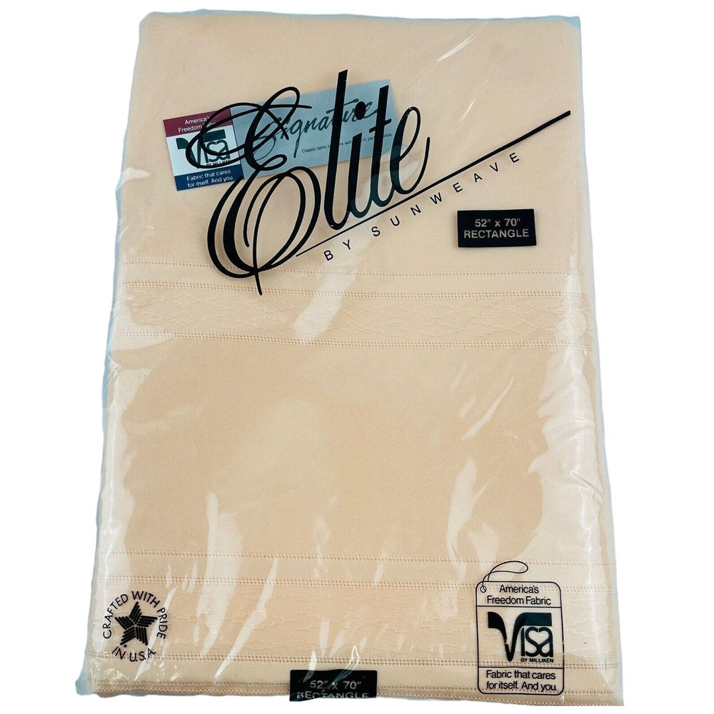 Vintage Elite by Sunweave‎ Peach Tablecloth 52 x 70 Rectangle Polyester